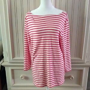 NWT Amazon Essensials Red & White Stripe Women's Top XXL